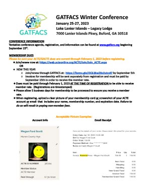 GATFACS Winter Conference Information Sheet 2023