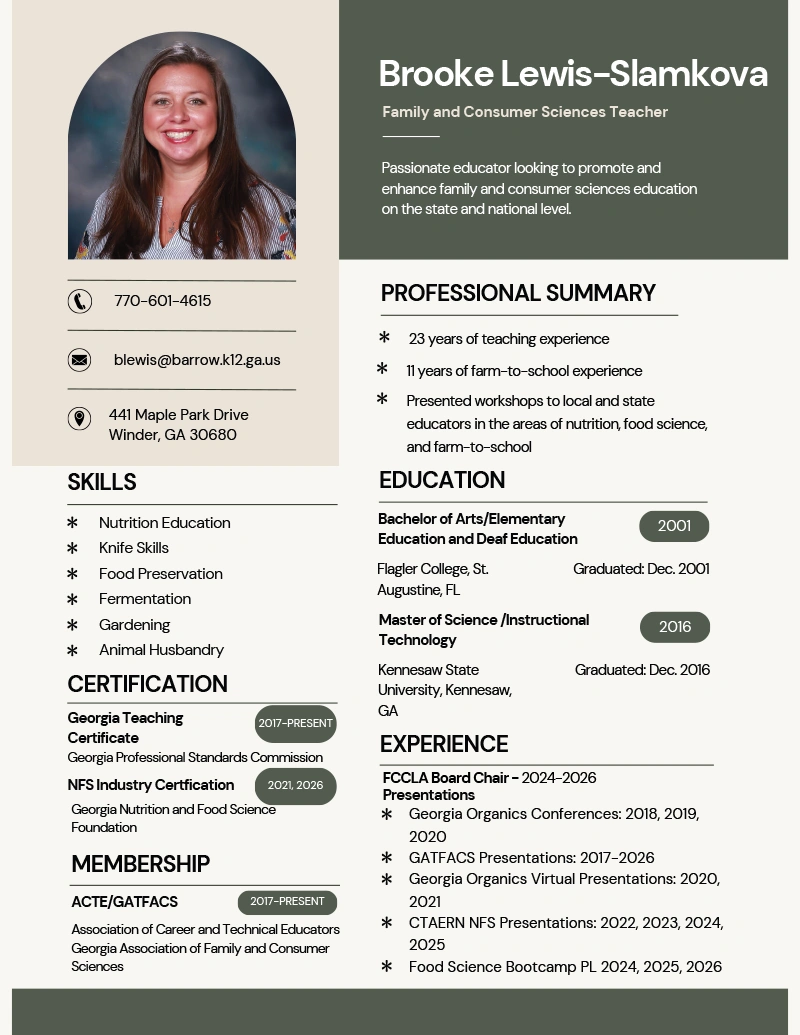 Brooke Lewis-Slamkova Resume