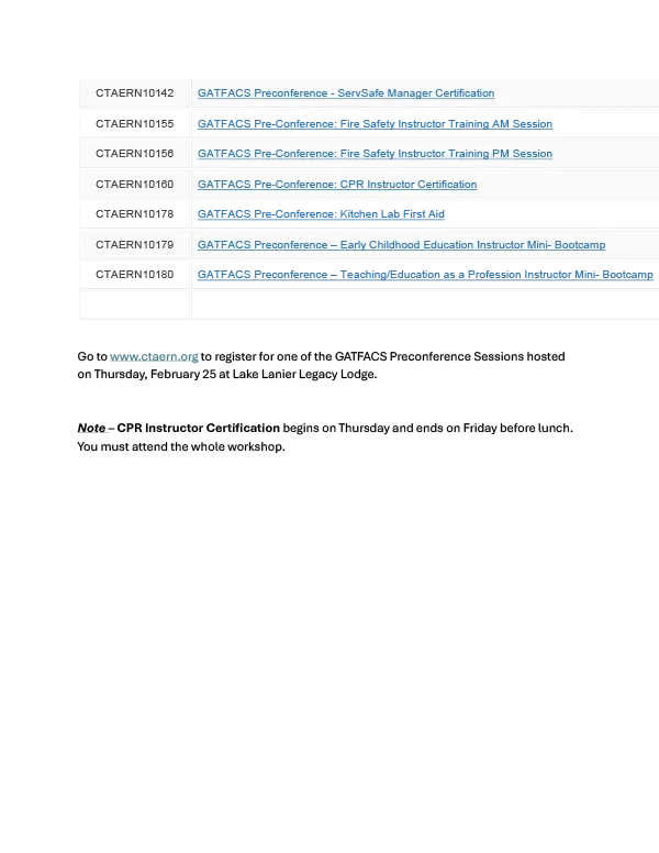 Preconference Sessions