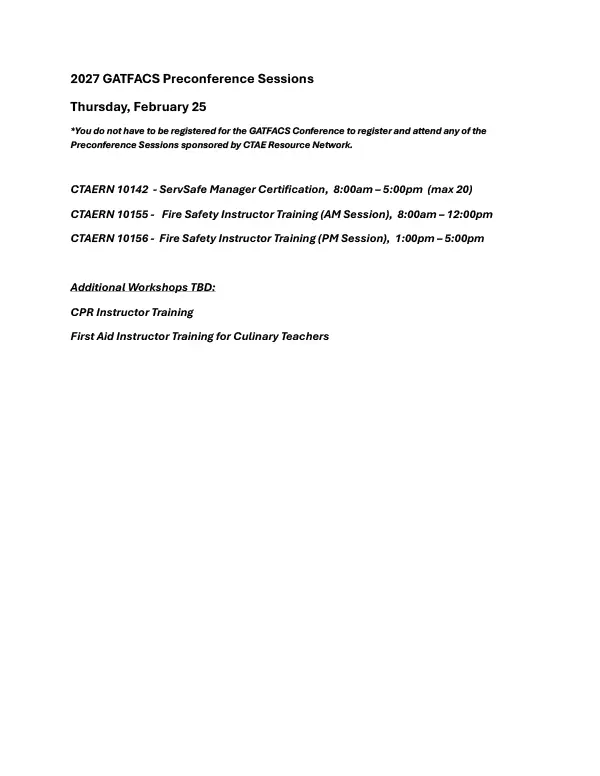Preconference Sessions