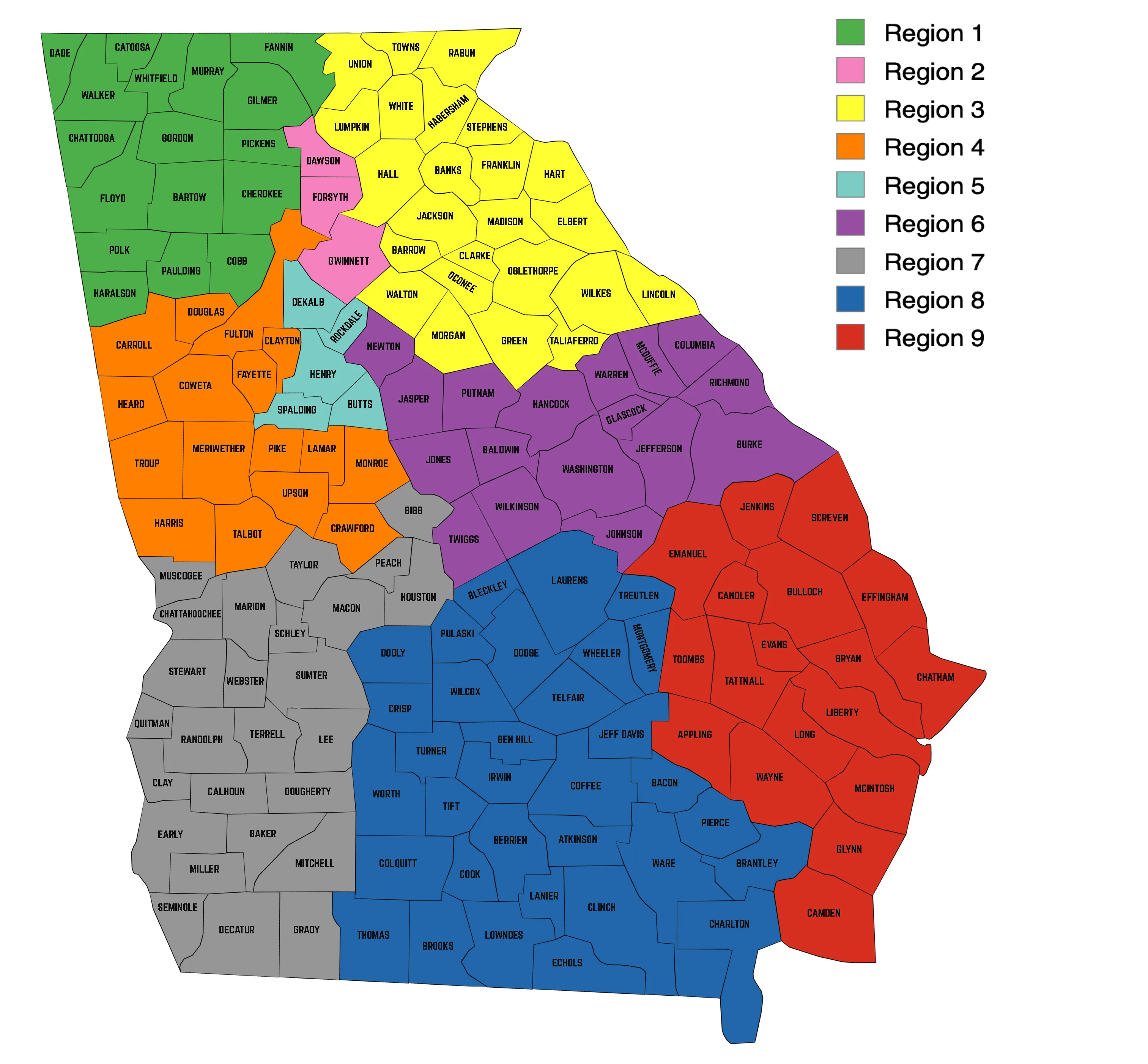 GATFACS Region Map